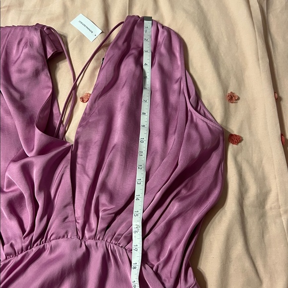 NWT Banana Republic Jessie Satin Maxi Dress Orchid Pink Large Tall Romantic - Picture 7 of 15